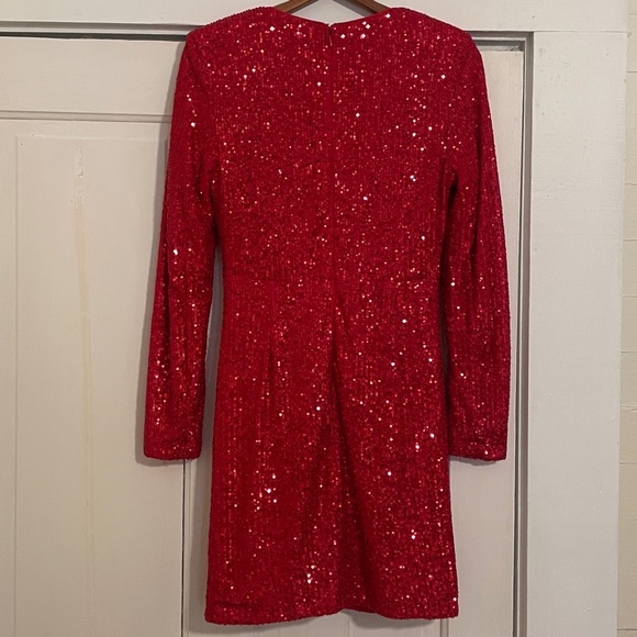 One33 Social Red Sequin Drape Dress size 8 - Picture 8 of 16
